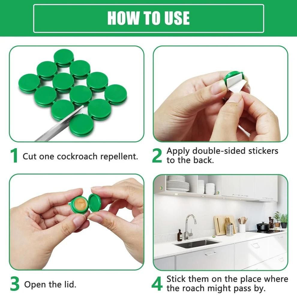 Instructions for using cockroach killer gel with steps for application and placement