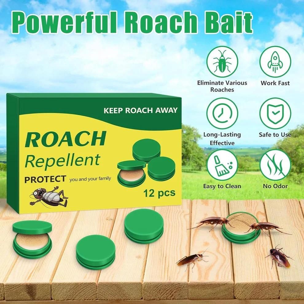 Powerful cockroach killer gel in green containers for effective roach control, easy to use and safe for families