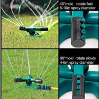 360 degree garden sprinkler with adjustable spray settings for optimal lawn watering