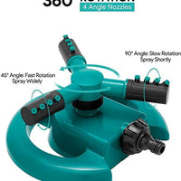 360 degree garden sprinkler with adjustable nozzles for customizable watering angles and coverage