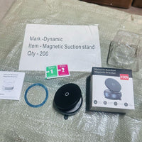 Magnetic suction stand kit for 360 degree phone holder featuring user manual and packaging