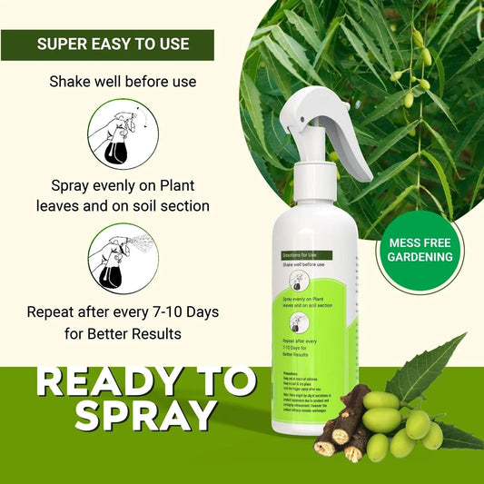 Neem plant protection spray bottle for easy application on plants and soil for effective gardening
