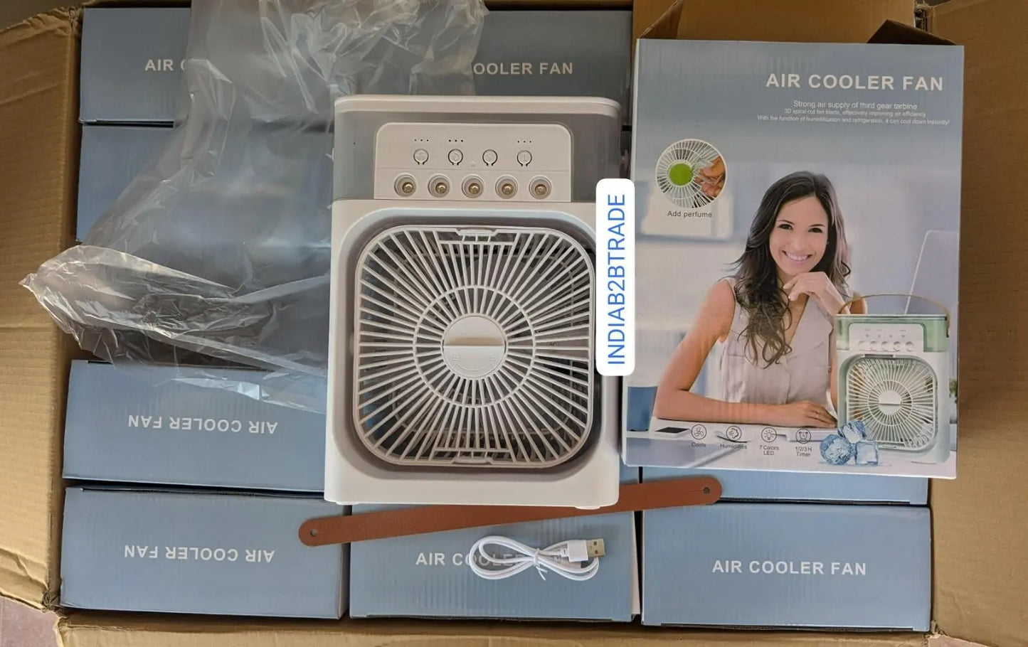 B3ejyj-8w Air Cooler Fan with Adjustable Speeds and Modern Design for Home or Office Use