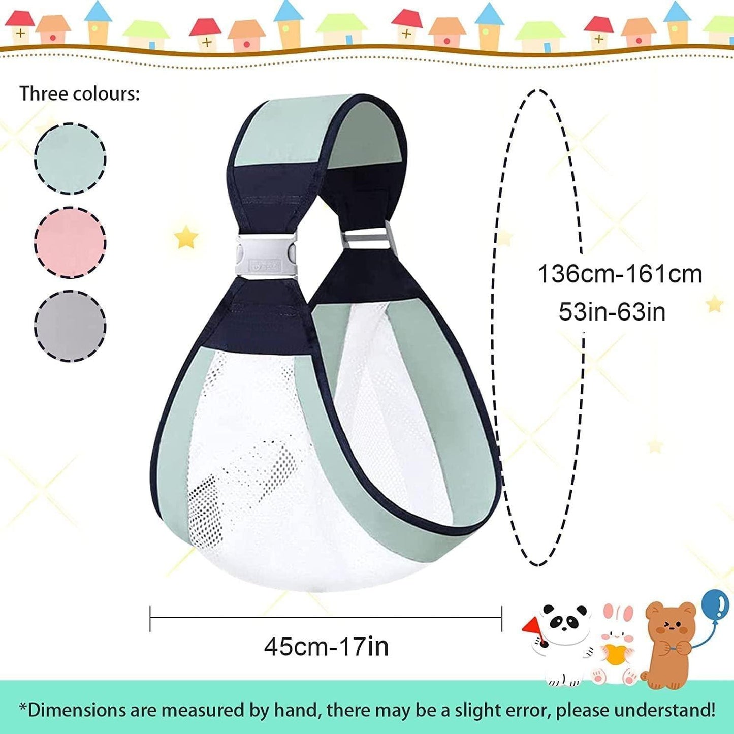 Baby carrier newborn to toddler in three color options designed for comfort and safety
