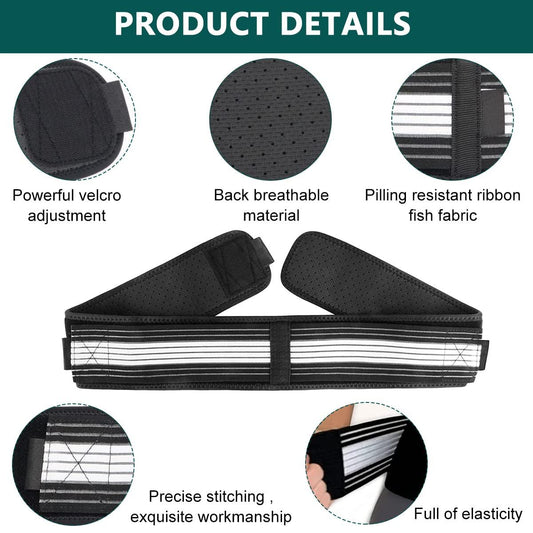 Adjustable back brace for men and women with breathable material and precise stitching for comfort