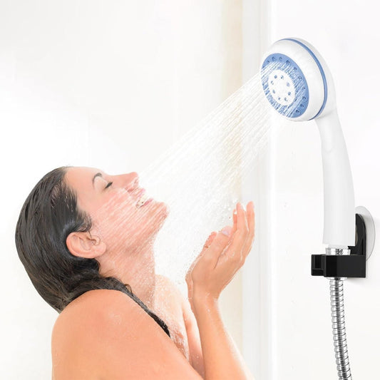 Compact outdoor shower system with handheld showerhead for a refreshing bathing experience