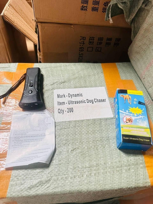 Ultrasonic Dog Chaser Device to help stop aggressive dog attacks with detailed instructions