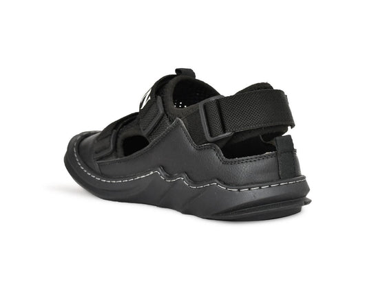 Black daily wear sandals for men with adjustable straps and comfortable design for all-day use