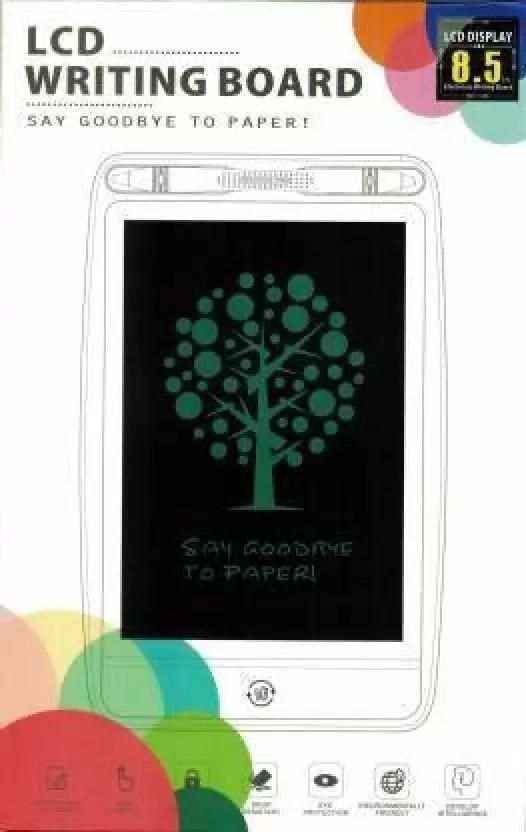 LCD writing tablet for kids featuring an 8.5-inch display and a fun design for creative learning
