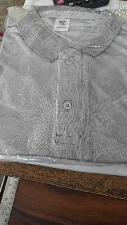 Gray men's polo t-shirt pack neatly packaged for casual or smart-casual wear
