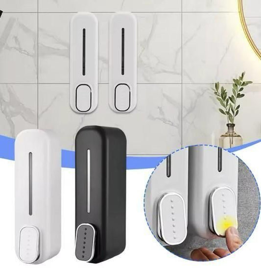 Wall mounted soap dispenser pack featuring sleek designs in black and white for modern bathrooms
