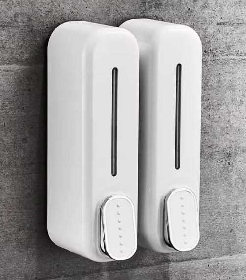 Elegant wall mounted soap dispenser pack in white for easy bathroom organization
