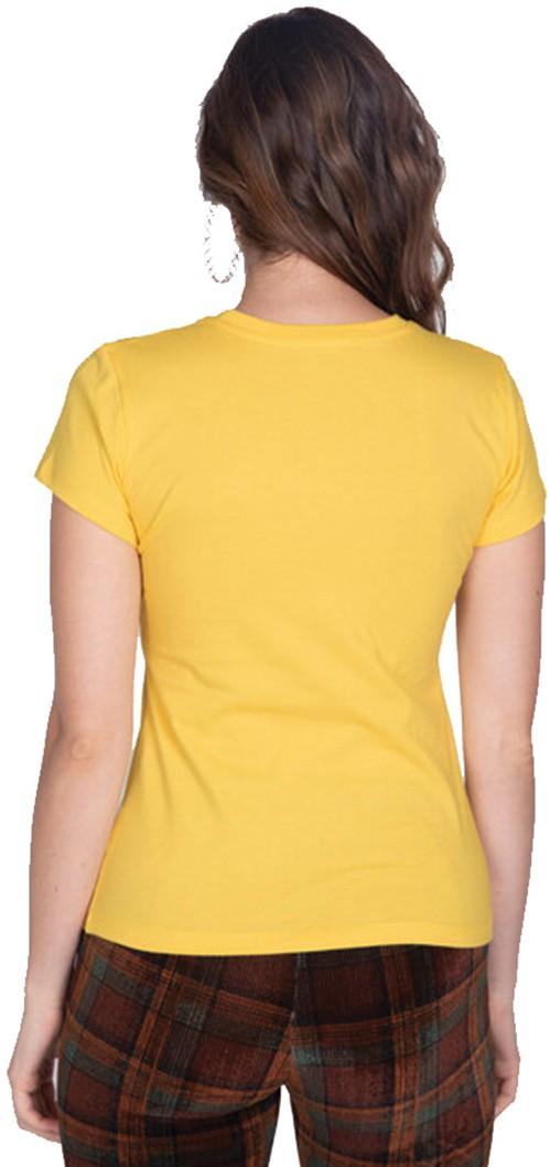 Back view of a yellow batman printed t-shirt for casual wear and superhero fans